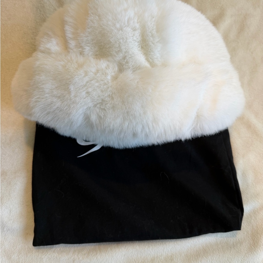 I.AM.GIA White Faux Fur Hat